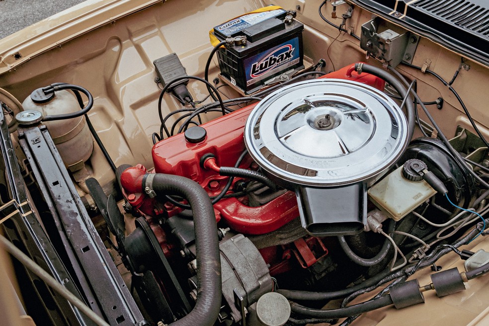 Motor 4.1 do Chevrolet Opala o acompanhou do início ao fim de sua história — Foto: Renato Durães/Auto News Brasil