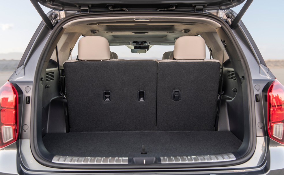 Porta-malas do Hyundai Palisade tem 311 litros com todos os bancos — Foto: Divulgação