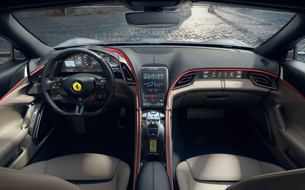 Interior da Ferrari Roma — Foto: Divulgação