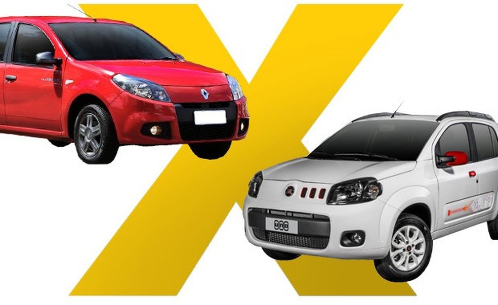Sandero Tech Run ou Uno College: Qual comprar? (Foto: Auto News Brasil) — Foto: Auto Esporte