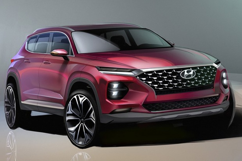 Hyundai divulga primeiras imagens da nova geração do Santa Fe (Foto: Divulgação) — Foto: Auto Esporte