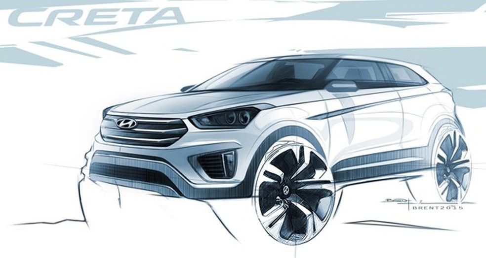 Hyundai revela desenhos do Creta, futuro SUV compacto (Foto: Divulgação) — Foto: Auto Esporte