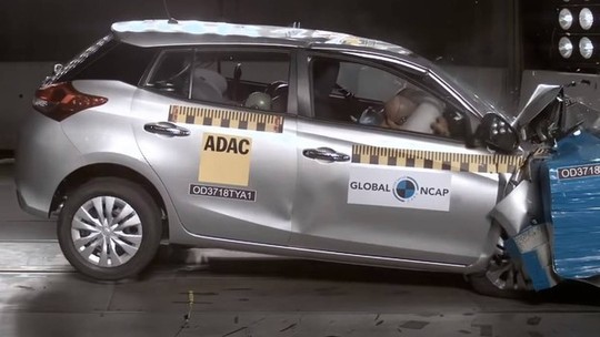 Toyota Yaris ganha três de cinco estrelas em teste de segurança do Global NCAP 
