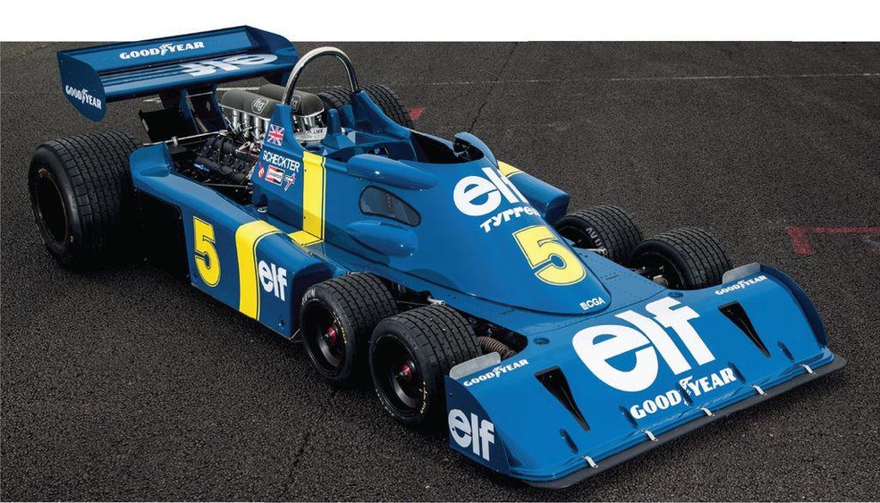 Tyrrell P34 era o único carro com seis rodas da Fórmula 1 — Foto: Divulgação