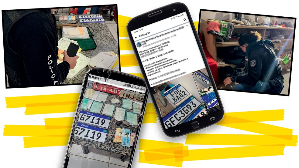 Criminosos fazem anúncios de placas falsas pela internet, em vários grupos e redes sociais — Foto: Auto News Brasil