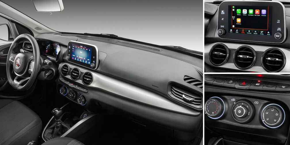 Interior do Fiat Argo 1.3 — Foto: Divulgação