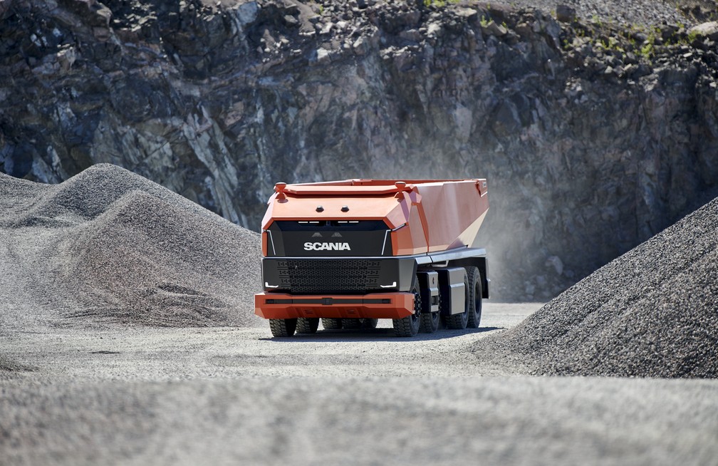 Caminhão autônomo sem cabine da Scania — Foto: Divulgação