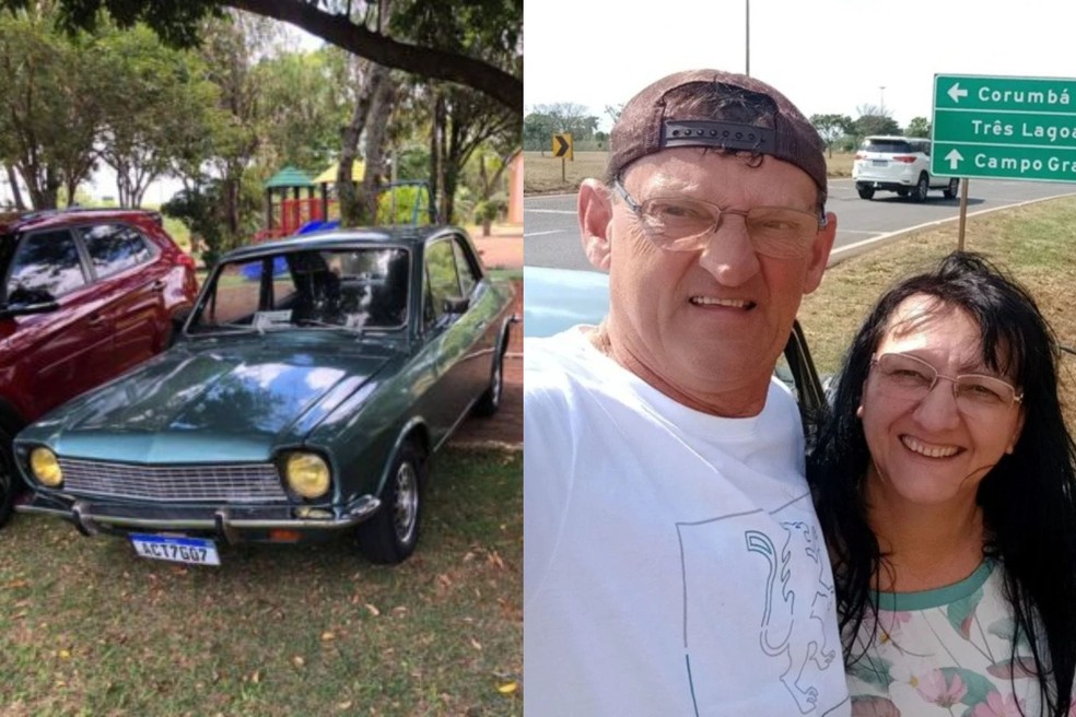 Ford Corcel 1977 de Hilário Zaltron e Janete Niedermeyer tem 100 mil km rodados — Foto: Reprodução/Facebook Janete Niedermeyer