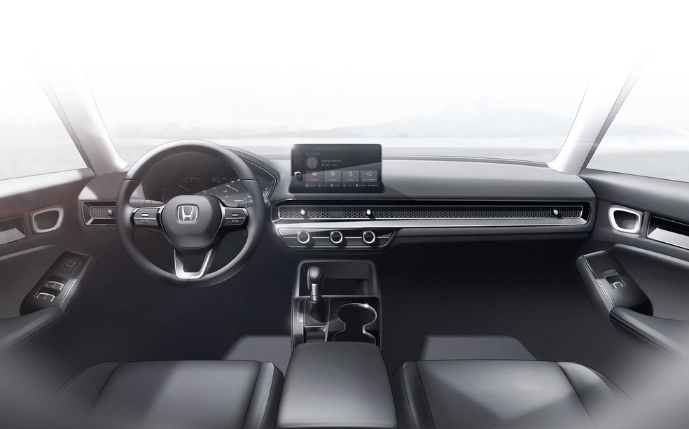 O interior terá aspecto mais simétrico e retilíneo; airbag central será exclusivo do segmento — Foto: Divulgação