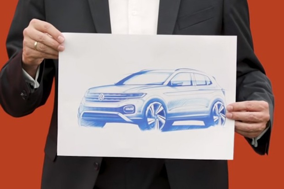 Desenho do T-Cross é revelado em vídeo do YouTube (Foto: Divulgação) — Foto: Auto Esporte