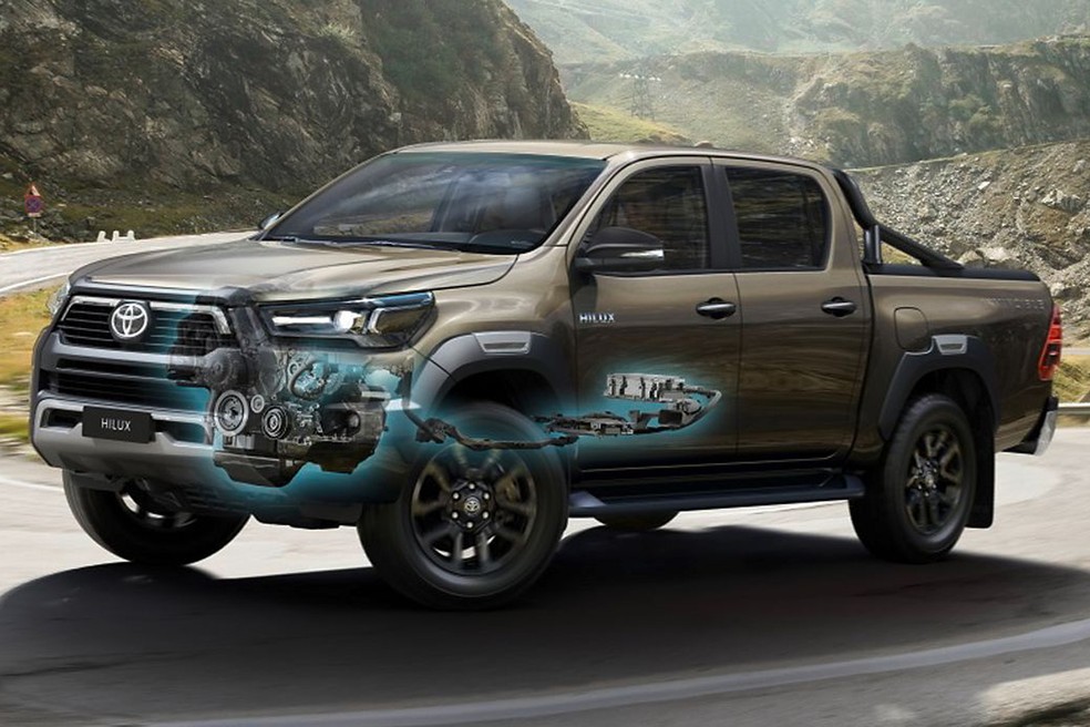 Toyota Hilux terá motor híbrido leve de 48V — Foto: Divulgação/Toyota
