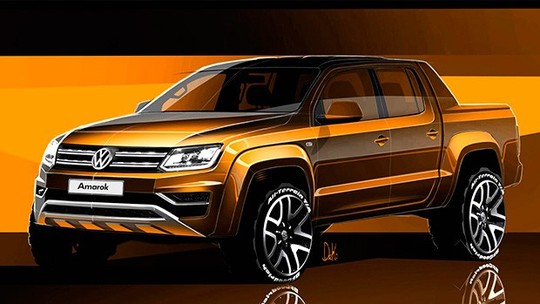 Facelift da Volkswagen Amarok é revelado em desenho