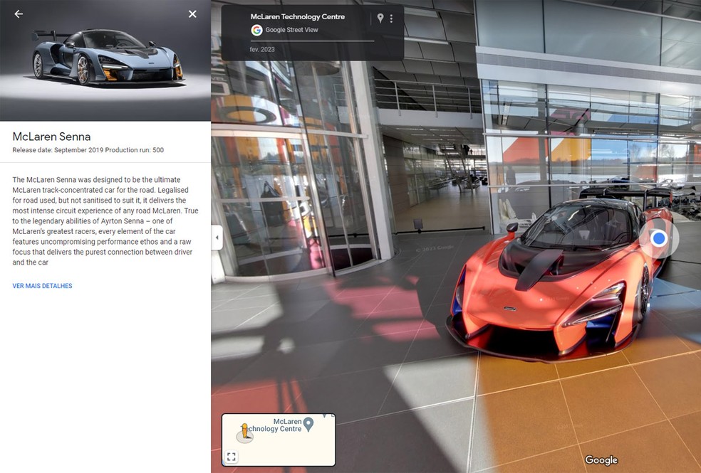 Além dos carros de corrida, modelos de rua da McLaren estão no Google Street View — Foto: Reprodução