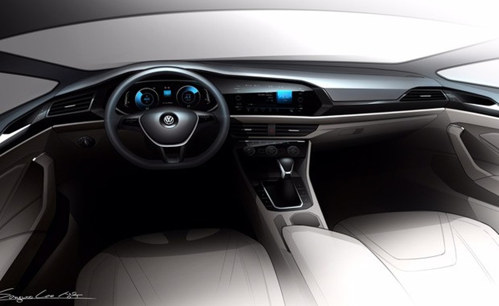 Cabine do Jetta terá painel envolvente e quadro digital (Foto: Divulgação) — Foto: Auto Esporte