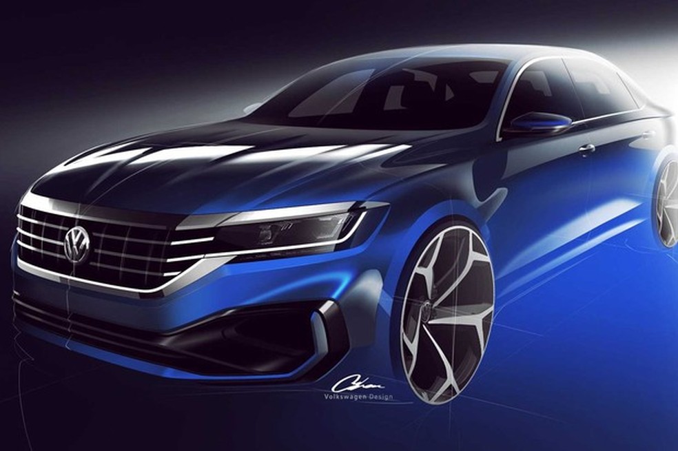 Esboço do Passat 2020 dos Estados Unidos (Foto: Divulgação/Volkswagen) — Foto: Auto Esporte