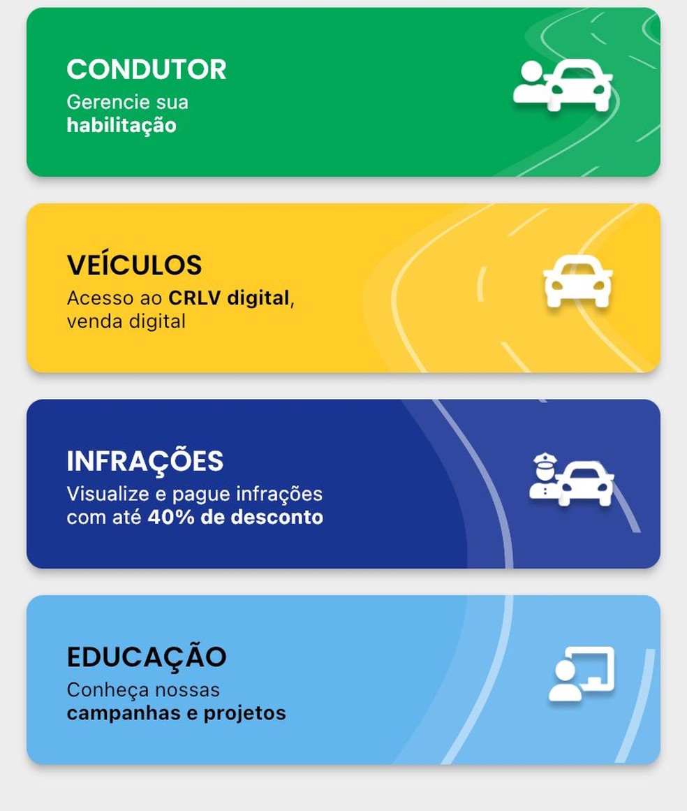 Passo 1 para o Registro Nacional Positivo de Condutores  — Foto: Divulgação 