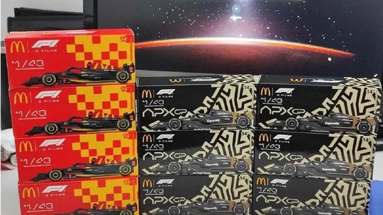 Miniaturas do filme F1 do McDonald's já são revendidas por até R$ 1.000