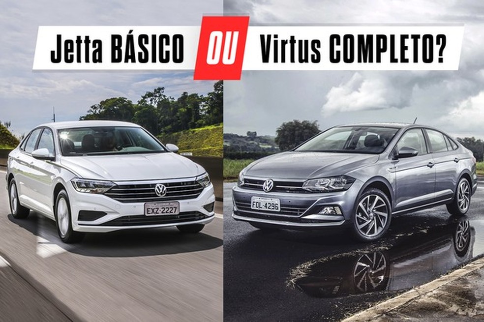 Virtus e Jetta são separados por uma diferença de menos de R$ 10 mil (Foto: Divulgação) — Foto: Auto Esporte