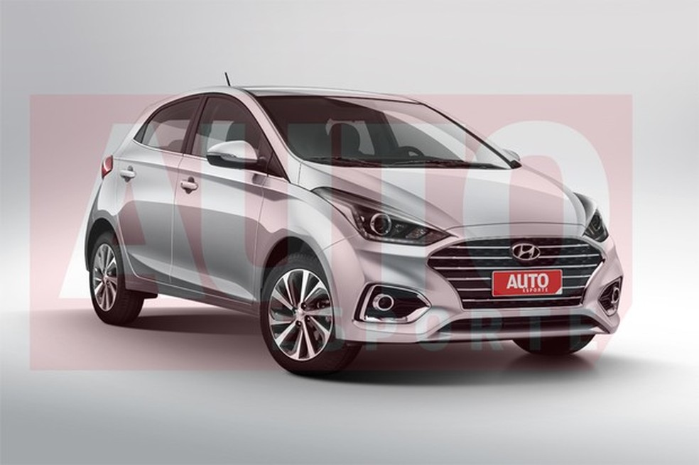 Projeção mostra que o HB20 será uma evolução de estilo do modelo de primeira geração (Foto: João Kleber Amaral/Auto News Brasil) — Foto: Auto Esporte