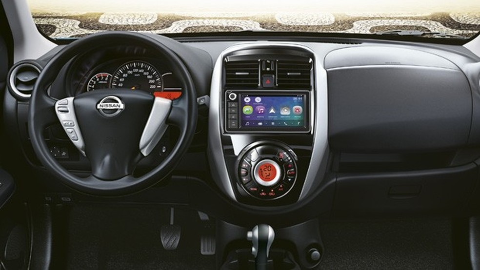 Nissan March 2019 Central Multimídia (Foto: divulgação) — Foto: Auto Esporte
