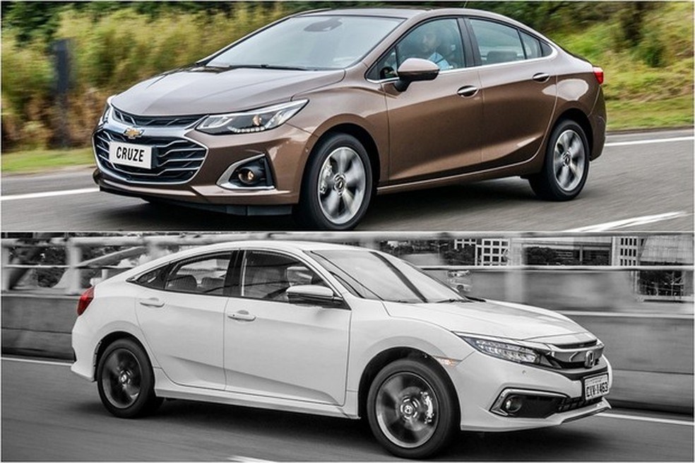 Chevrolet Cruze e Honda Civic chegam juntos à linha 2020 (Foto: Divulgação) — Foto: Auto Esporte