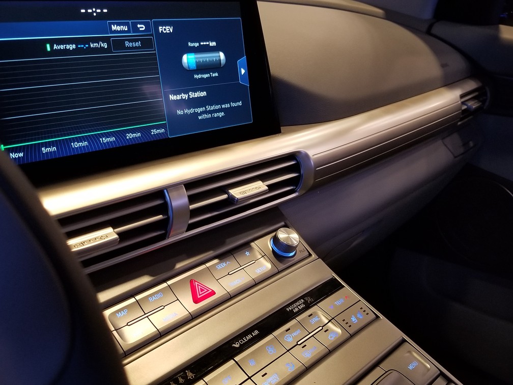 Interior do Hyundai Nexo foi revelado parcialmente — Foto: Divulgação