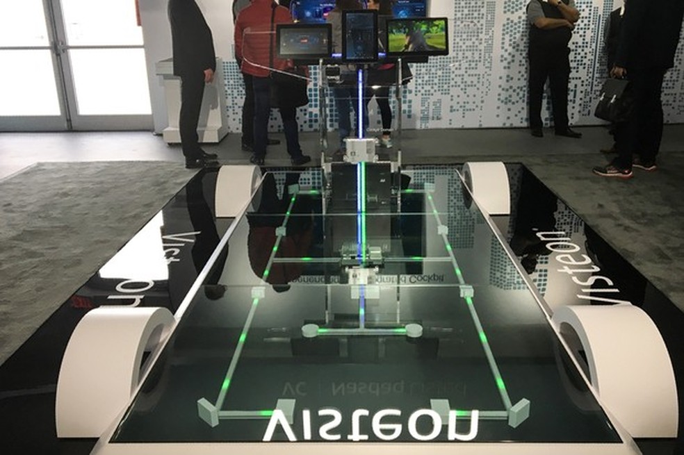 Plataforma para carros autônomos da Visteon na CES 2019 (Foto: Robert LEVER / AFP) — Foto: Auto Esporte