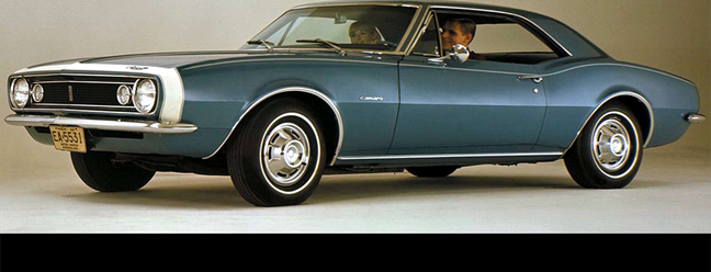 Chevrolet Camaro (1967) - ampla gama de motores 6 cil. em linha ou V8. Versão L78 rendia 380 cv.
