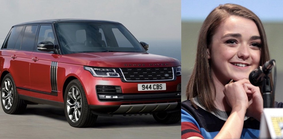 A menina Maisie Williams começou a série menor de idade, não podia dirigir (Foto: Montagem sobre divulgação) — Foto: Auto Esporte