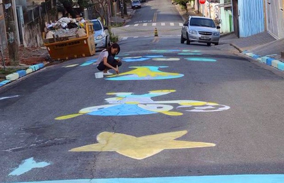 Rua de Santo André (SP) ganha as cores e mascotes da Copa (Foto: Arquivo Pessoal) — Foto: Auto Esporte
