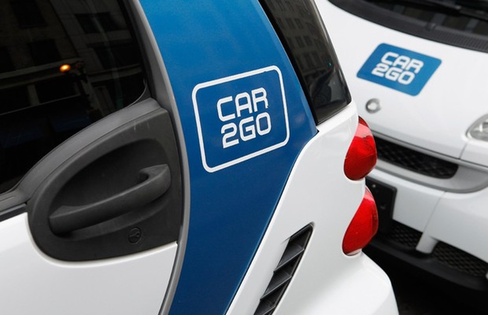 Veículos elétricos da Car2Go, serviço de compartilhamento de carros, em Washington (Foto: Getty Images) — Foto: Auto Esporte