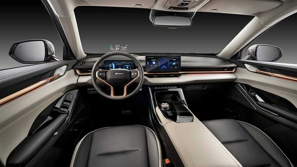 Haval 6 não tem telas interligadas como os novos carros chineses — Foto: Divulgação