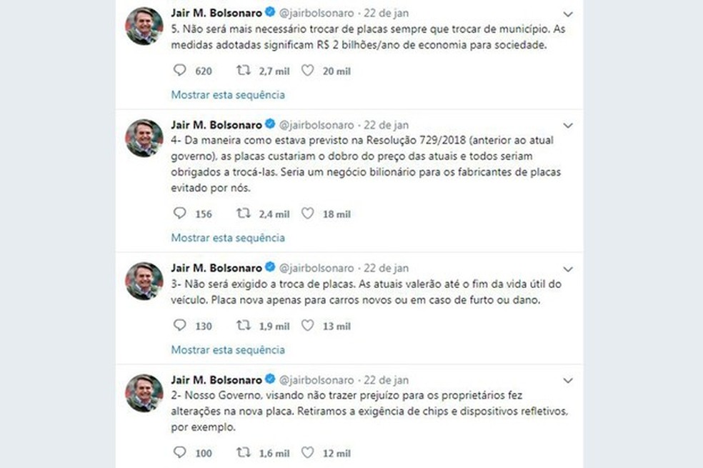 Placas novas só para primeiro emplacamento, dano ou furto (Foto: Reprodução Internet) — Foto: Auto Esporte
