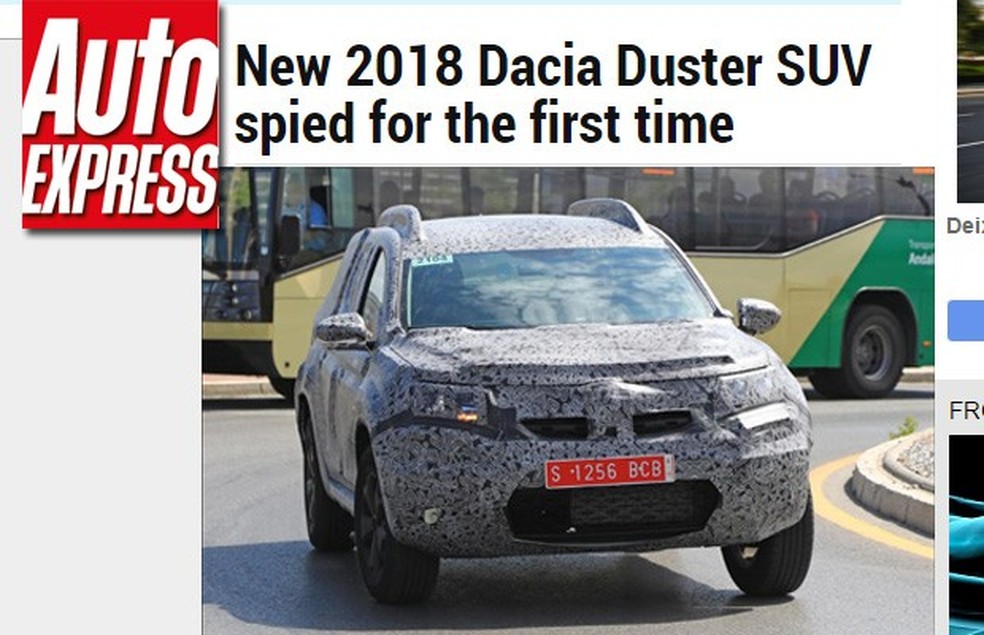Dacia Duster flagrado pelo site Auto Express (Foto: Reprodução) — Foto: Auto Esporte