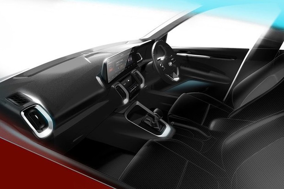 Interior do Novo Kia Sonet promete ser ousado (Foto: Divulgação) — Foto: Auto Esporte