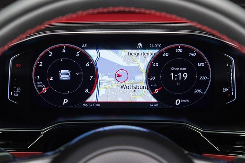 Painel de instrumentos em tela digital é padrão no GTI (Foto: Divulgação) — Foto: Auto Esporte