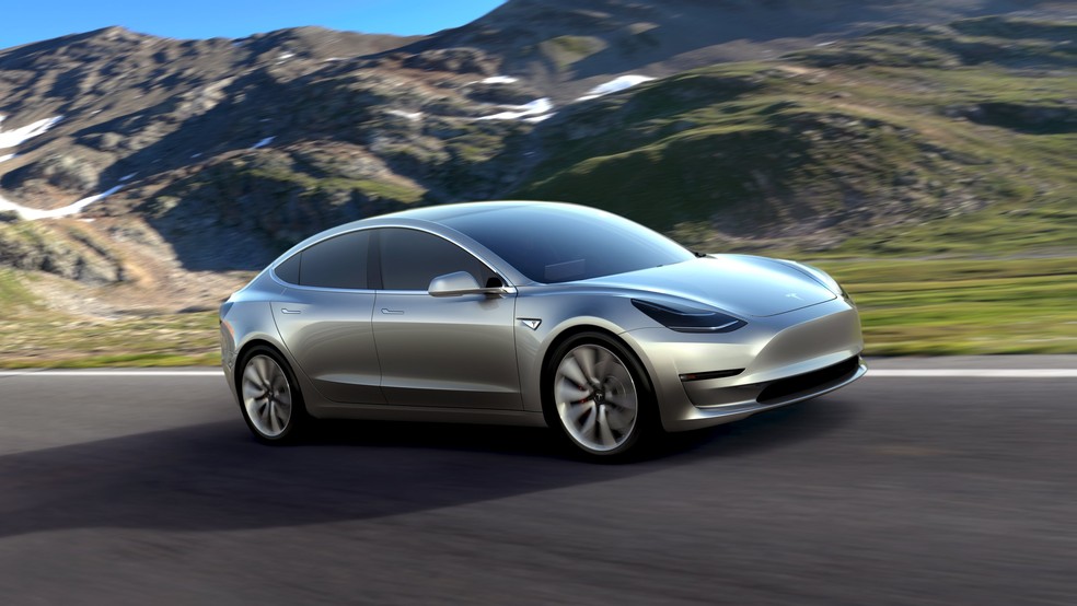Tesla lança o Model 3, para se tornar mais acessível — Foto: Divulgação