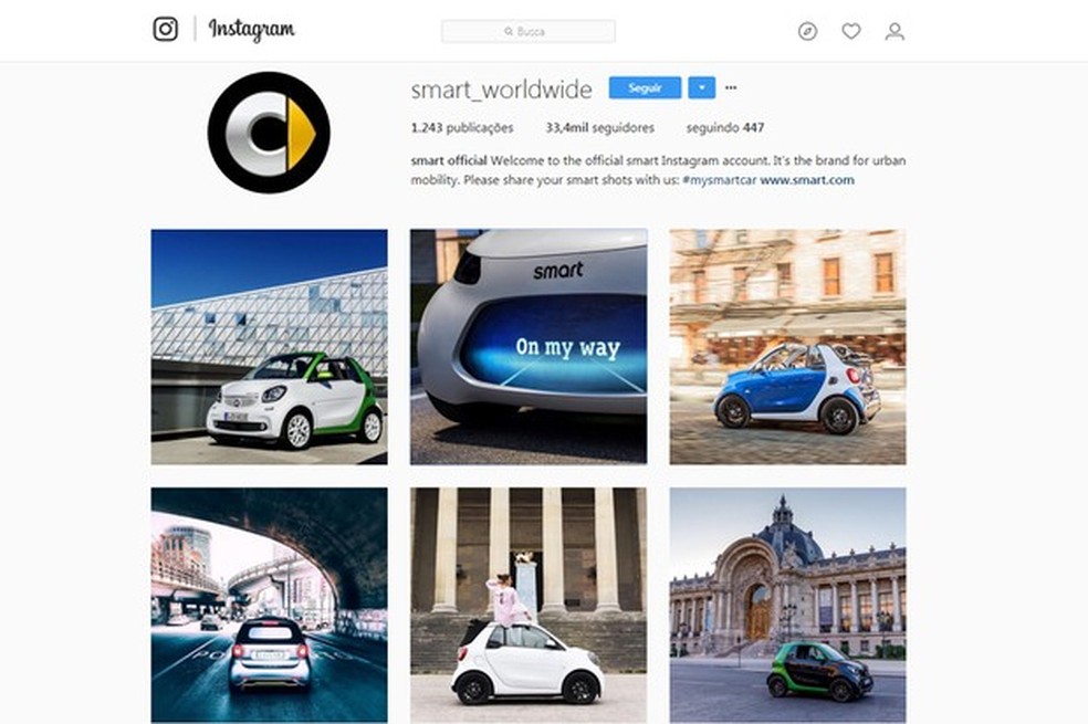 smart antecipa conceito para o Salão de Frankfurt, na Alemanha (Foto: Reprodução / Instagram) — Foto: Auto Esporte