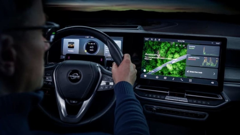 Sistema de monitoramento da Harman consegue analisar bem-estar dos motoristas sem contato de sinais vitais — Foto: Divulgação