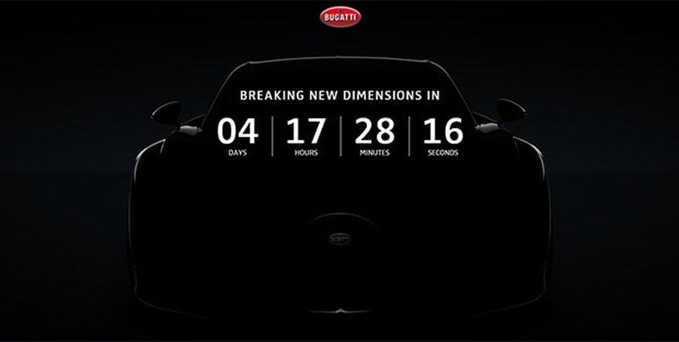 Bugatti começa contagem regressiva para lançamento do Chiron