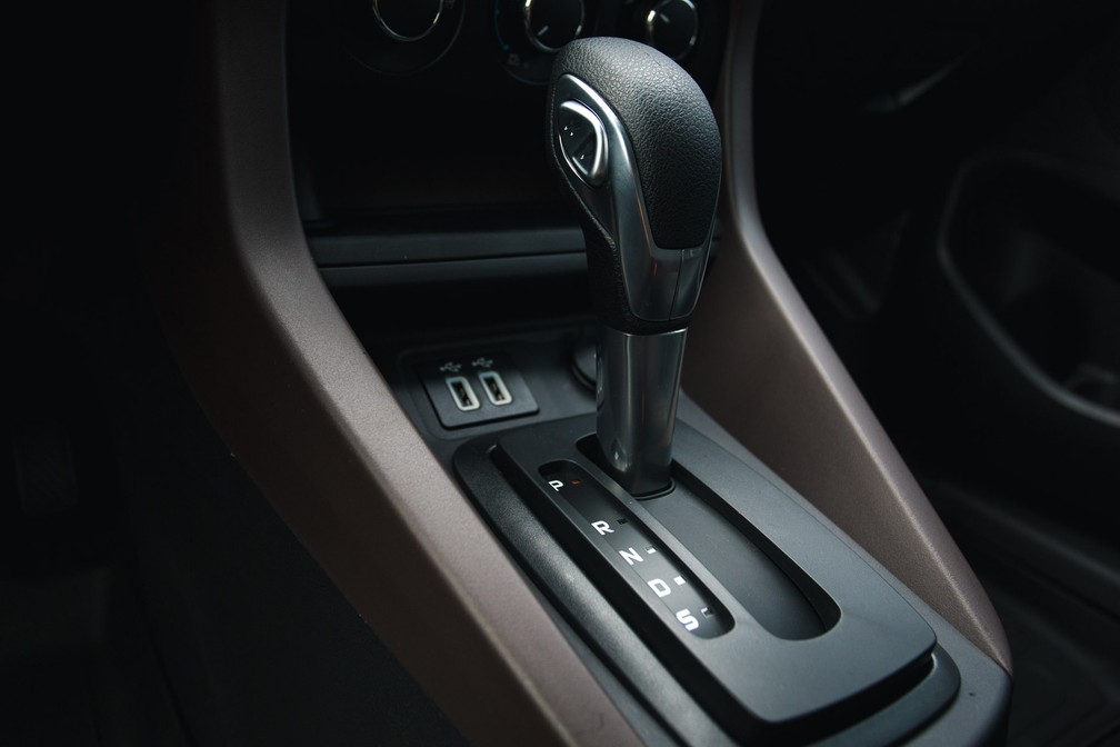 Câmbio automático do Ford Ka 2019 — Foto: Marcelo Brandt/G1