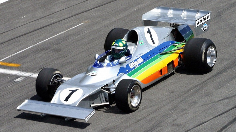 Copersucar-Fittipaldi FD01, primeiro bólido da equipe na Fórmula 1; pódio só viria em 1978, no Brasil — Foto: Reprodução/Pinterest