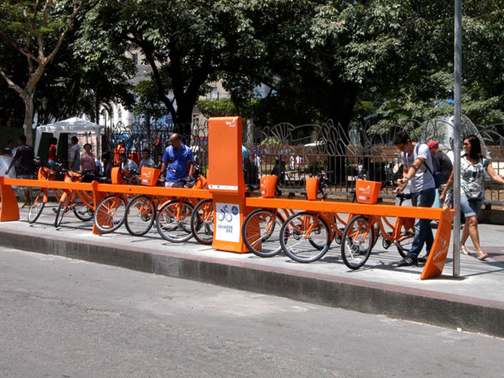 Bicicletas compartilhadas em Salvador — Foto: Divulgação/Prefeitura