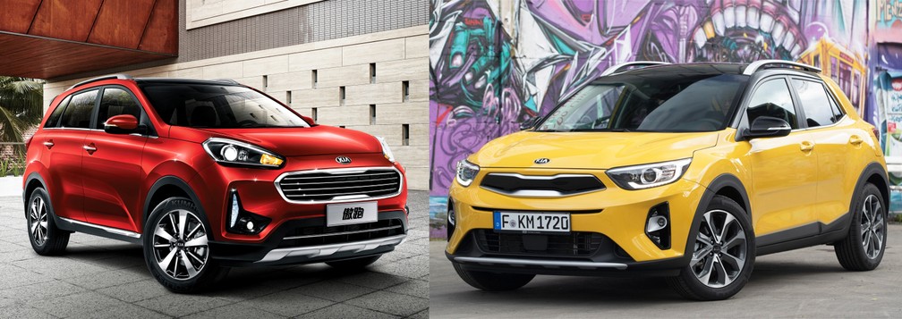 Kia KX3 (esquerda) e Stonic (direita) — Foto: Divulgação/Kia