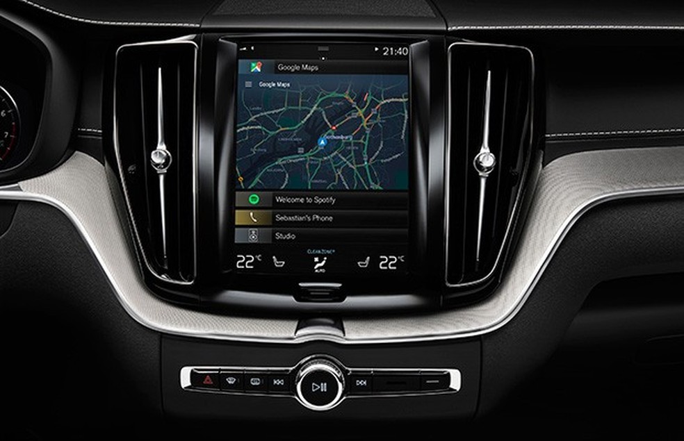 Painel da Volvo com novo sistema Android Auto (Foto: Google) — Foto: Auto Esporte