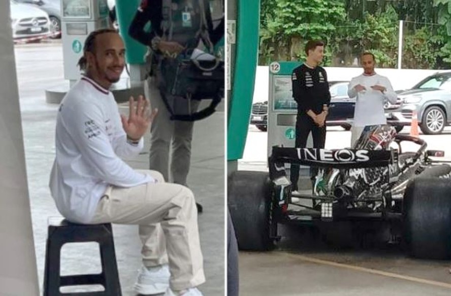 Lewis Hamilton durante visita à Malásia