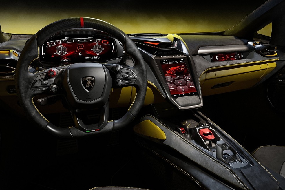 Lamborghini Fenomeno tem interior compartilhado com o Revuelto — Foto: Divulgação