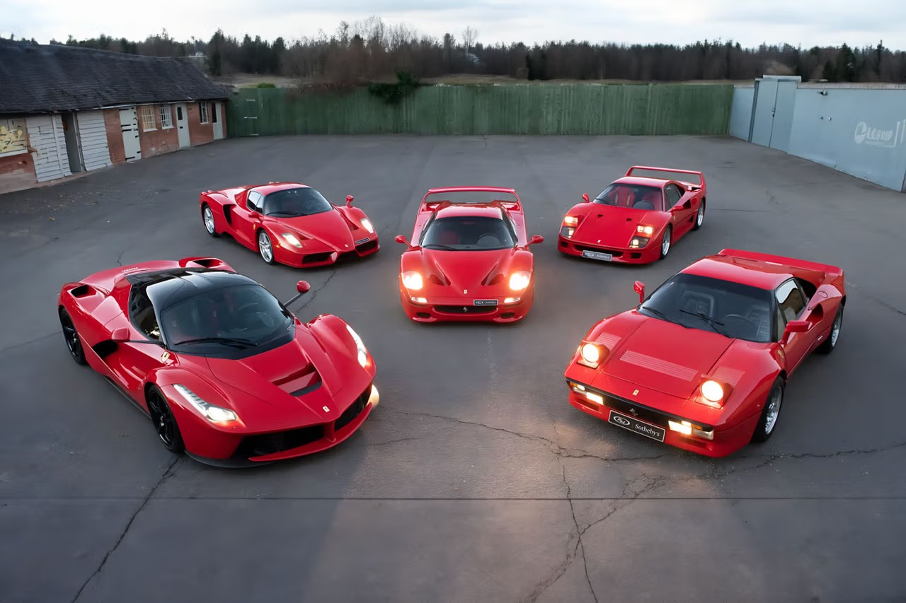Coleção da Ferrari com 5 carros raros vai a leilão por R$ 100 milhões