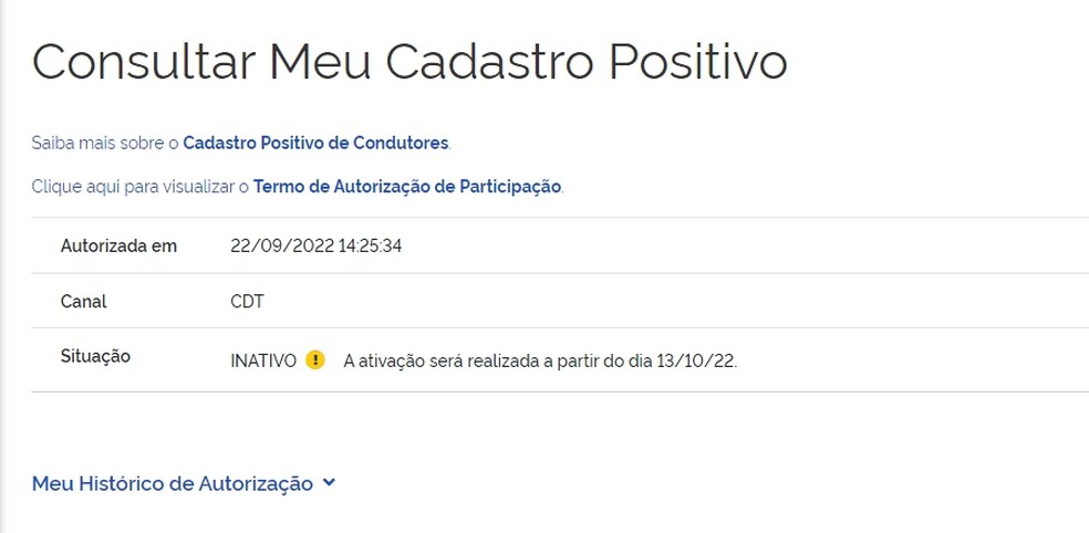 A confirmação aparece na sua página logo após a solicitação  — Foto: Auto News Brasil 