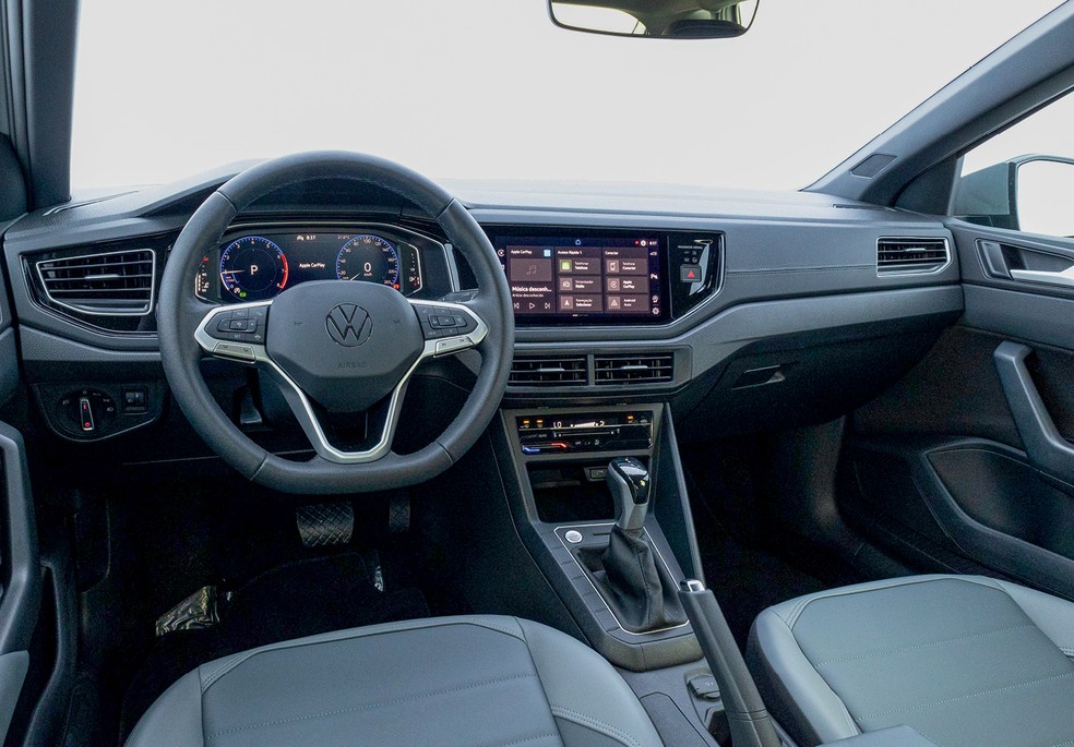Volkswagen Nivus Comfortline tem tela de 10,1 polegadas na multimídia — Foto: Renato Durães/Auto News Brasil